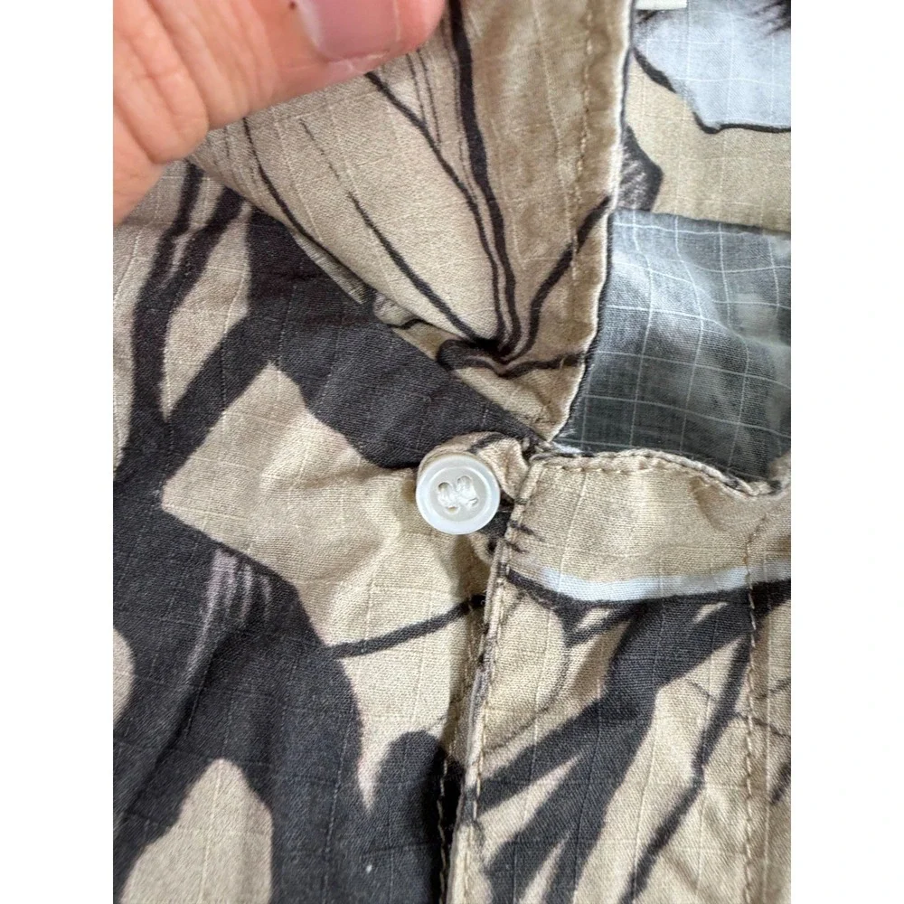 Levi's Made & Crafted Hawaiian Shirt Men's 3 Beige Floral Short Sleeve Button Up